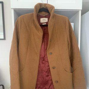 ARITZIA WILFRED COCOON Coat Mid-length, wool-cashmere coat - Gold/Camel XS